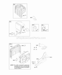 Exhaust System Diagram and Parts List for  Briggs and Stratton Engine